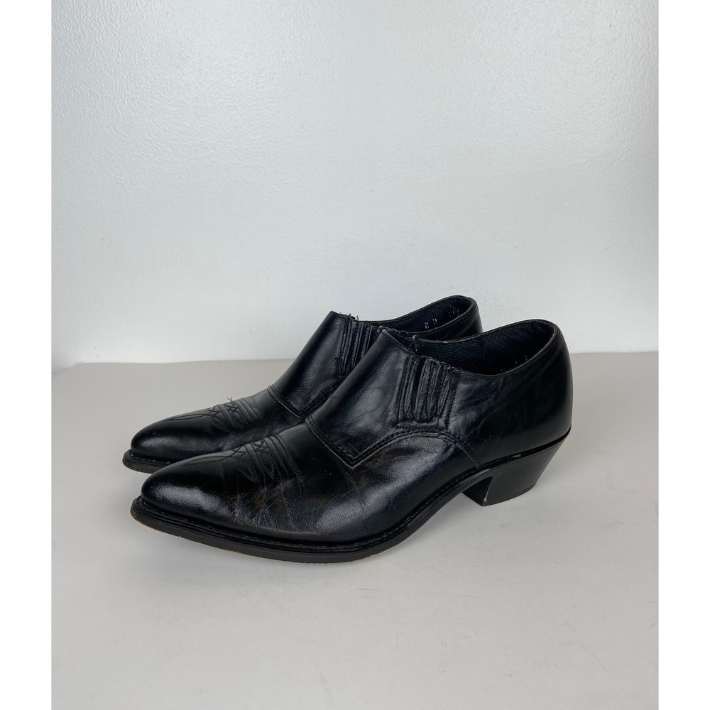 Code West Black Leather Western Booties Size 8 M Cowgirl Festival Cuban Heel USA